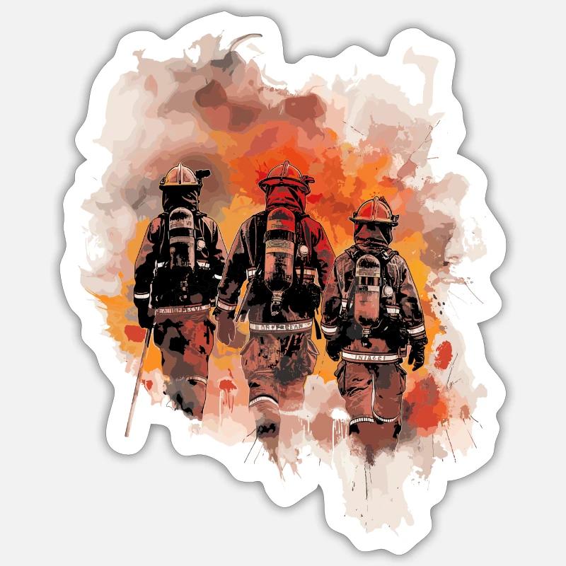 Équipe de pompiers Sticker taille S (10 x 10 cm)