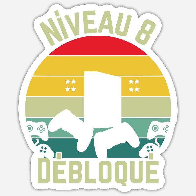 Level 8 Unlocked - Sticker size S (10 x 10 cm) - white matte