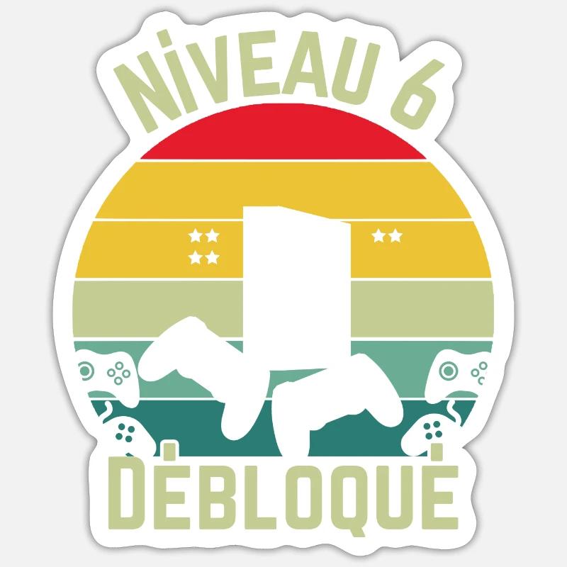 Level 6 Unlocked - Sticker size S (10 x 10 cm) - white matte