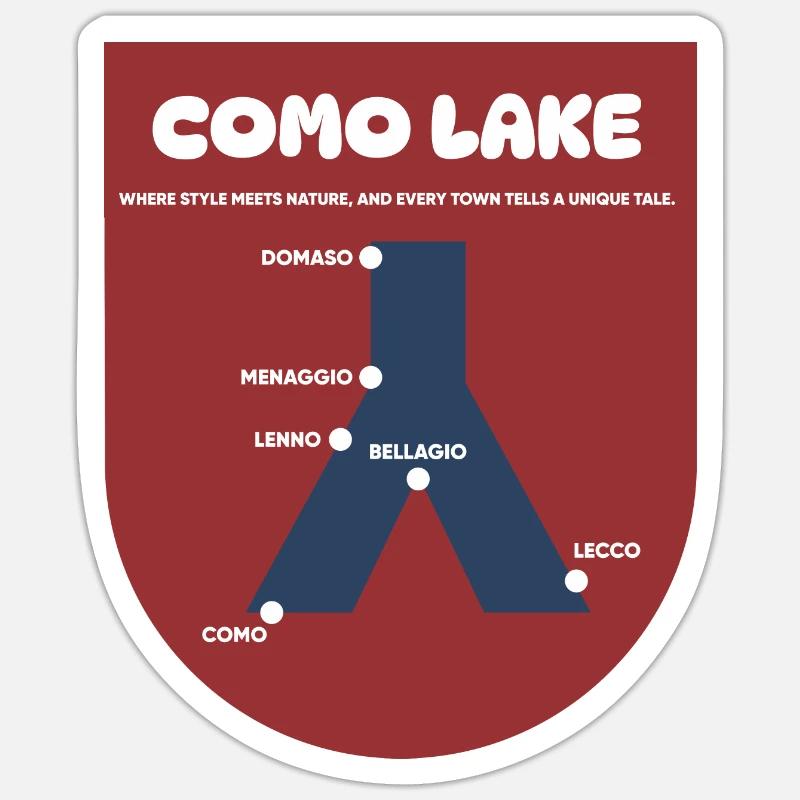 COMO LAKE NEW - Sticker size S (10 x 10 cm) - white matte