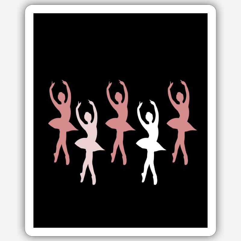 Danseuse - Sticker taille S (10 x 10 cm) - blanc mat