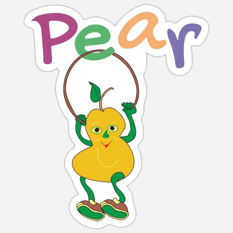 Pear - Sticker Größe S (10 x 10 cm) - Mattweiß