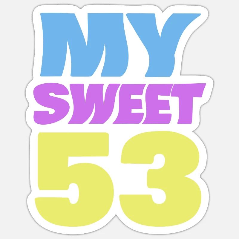 53 ans - Sticker taille S (10 x 10 cm) - blanc mat