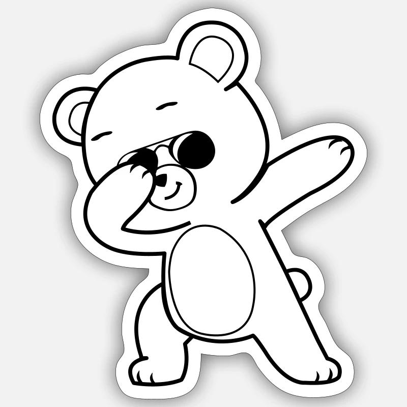 Dabbing Bear Cool Sticker size S (10 x 10 cm)