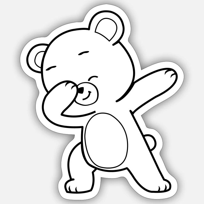 Dabbing Bear - Sticker size S (10 x 10 cm) - white matte