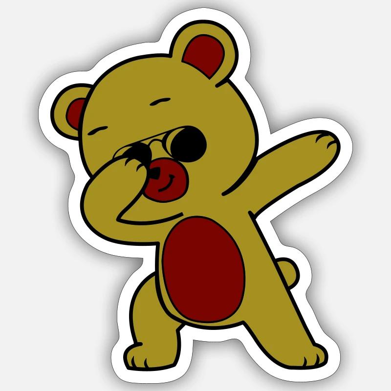 Dabbing Bear Cool - Sticker size S (10 x 10 cm) - white matte