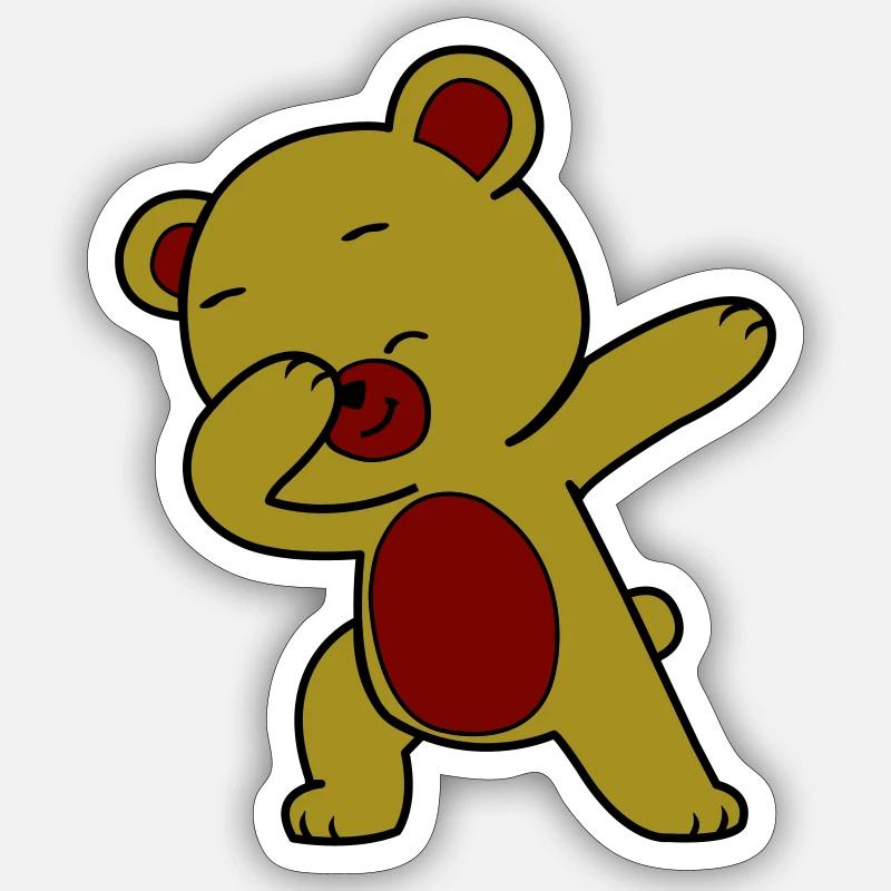 Dabbing Bear - Sticker size S (10 x 10 cm) - white matte