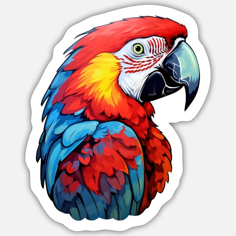 Parrot - Sticker size S (10 x 10 cm) - white matte