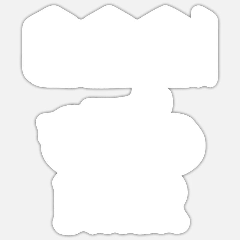Papi motard biker - Sticker taille S (10 x 10 cm) - blanc mat