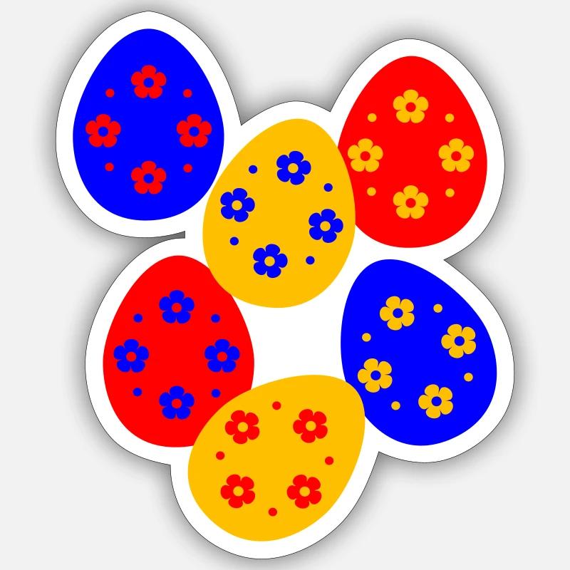 Easter Eggs Easter - Sticker size S (10 x 10 cm) - white matte