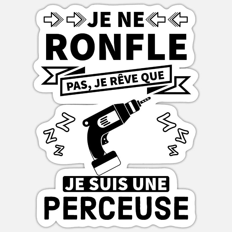 Idée cadeau bricoleur perceuse 1 Sticker taille S (10 x 10 cm)
