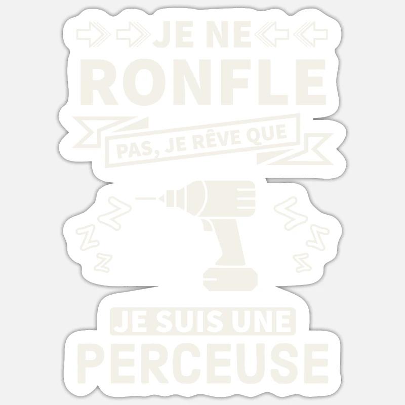Idée cadeau bricoleur perceuse 2 Sticker taille S (10 x 10 cm)
