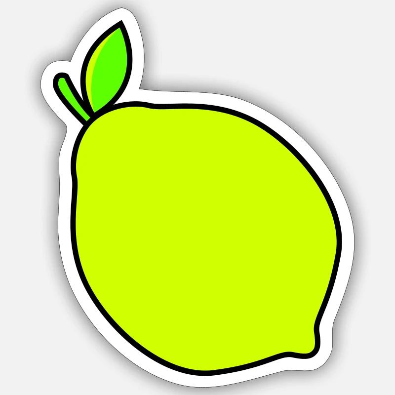 citron - Sticker taille S (10 x 10 cm) - blanc mat