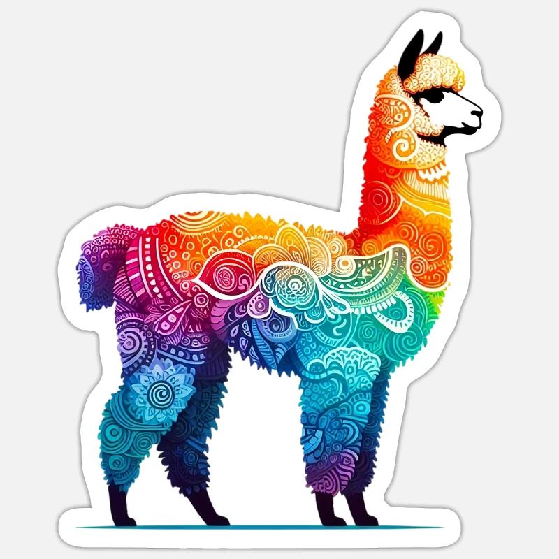Alpaga - Sticker taille S (10 x 10 cm) - blanc mat