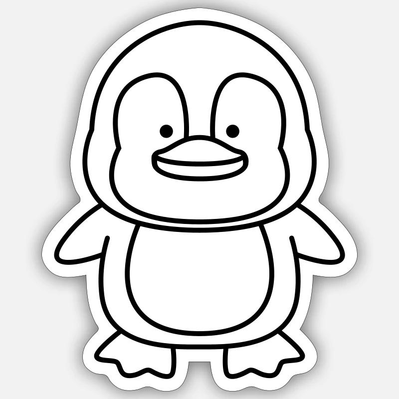 pinguin comic - Sticker Größe S (10 x 10 cm) - Mattweiß