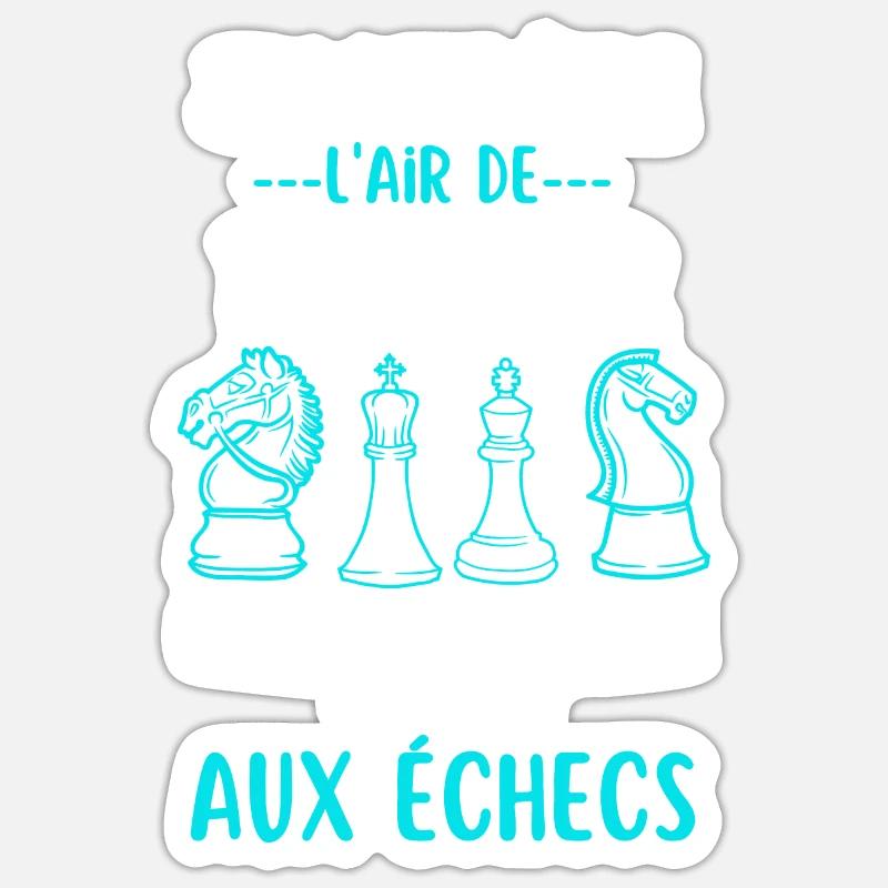 Jouer aux échecs - Sticker taille S (10 x 10 cm) - blanc mat