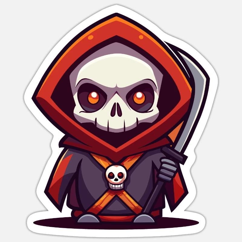 Grim Reaper - Sticker Größe S (10 x 10 cm) - Mattweiß