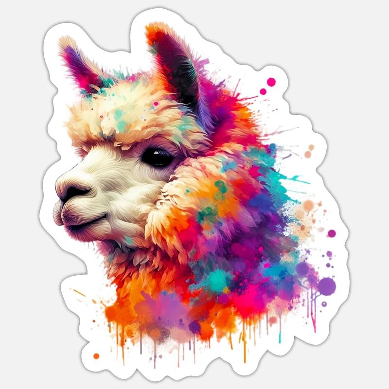Alpaca - Sticker size S (10 x 10 cm) - white matte