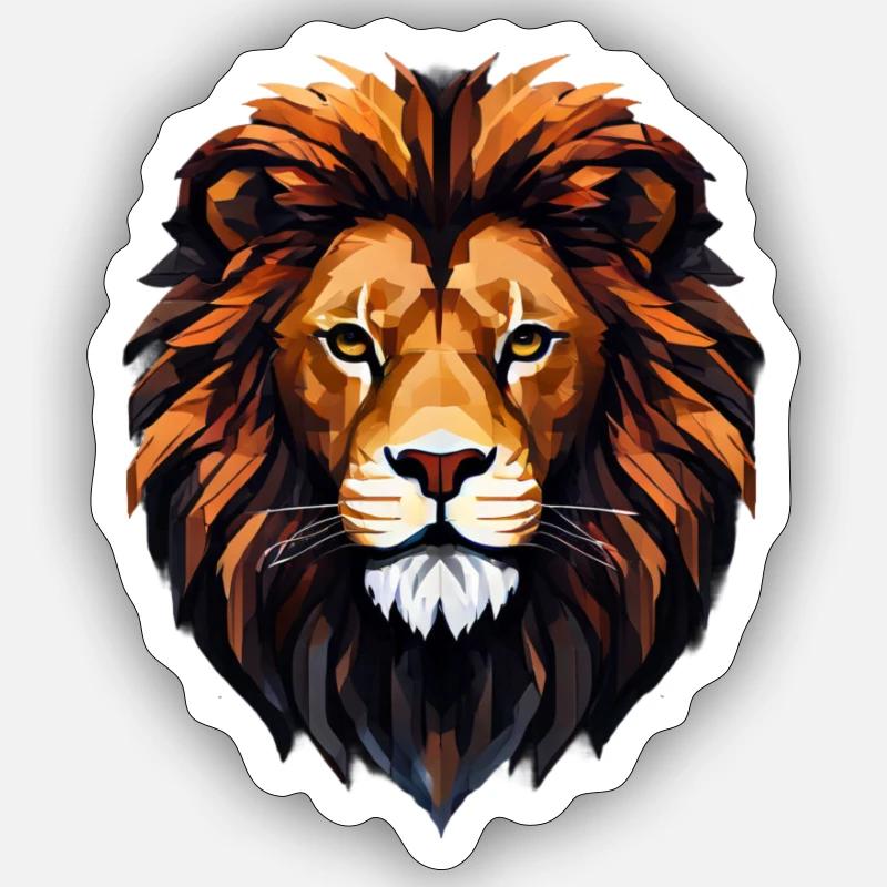 Lion in pixels - Sticker size S (10 x 10 cm) - white matte