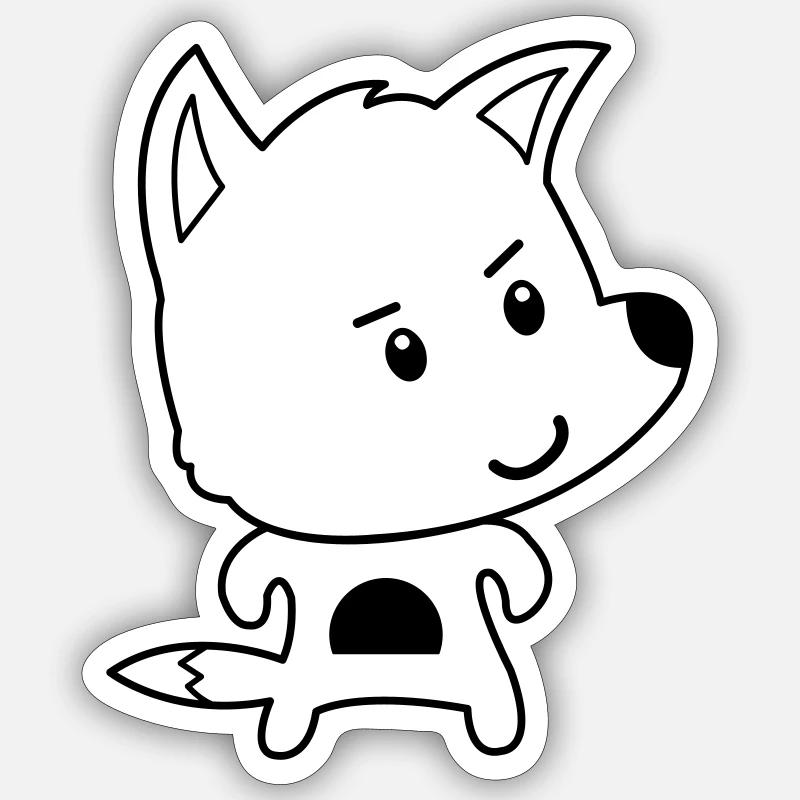Fox Comic - Sticker size S (10 x 10 cm) - white matte