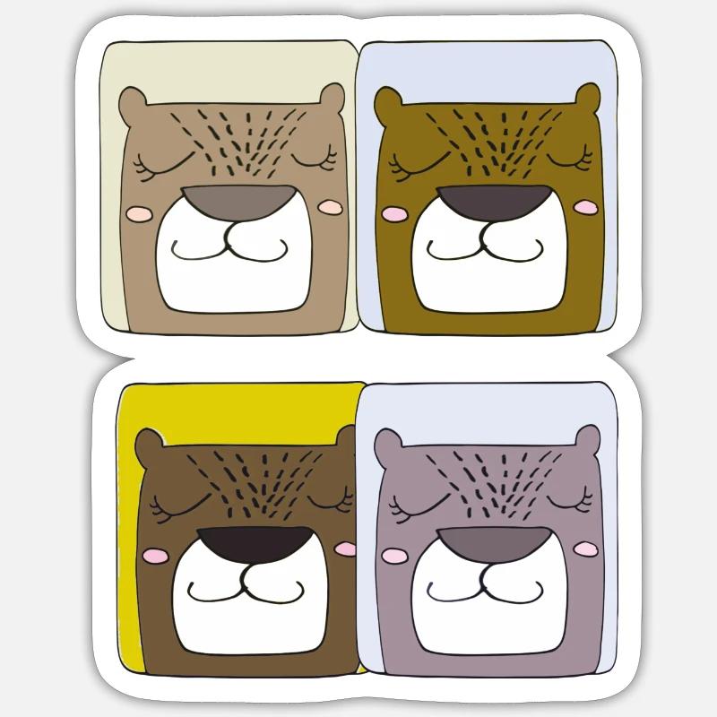 Bears 4-fold Sticker size S (10 x 10 cm)
