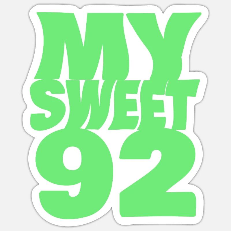 Anniversaire 92 - Sticker taille S (10 x 10 cm) - blanc mat