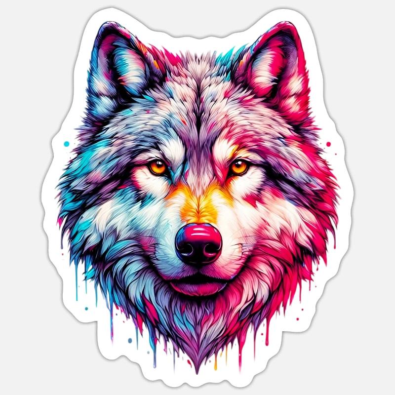 Wolf - Sticker size S (10 x 10 cm) - white matte
