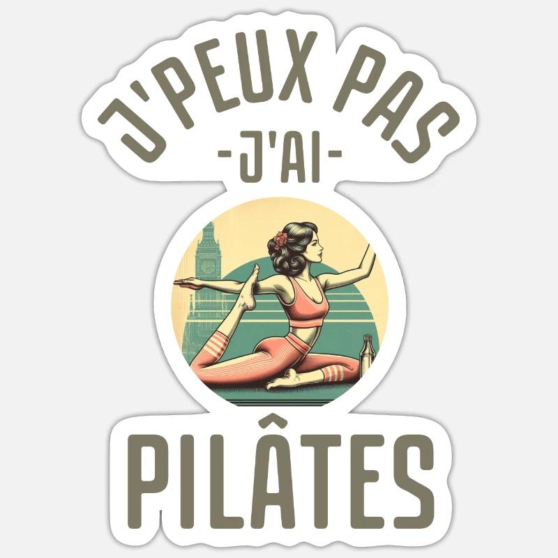 Pilates - Sticker taille S (10 x 10 cm) - blanc mat