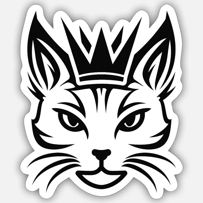Cat with a large crown Sticker size S (10 x 10 cm)