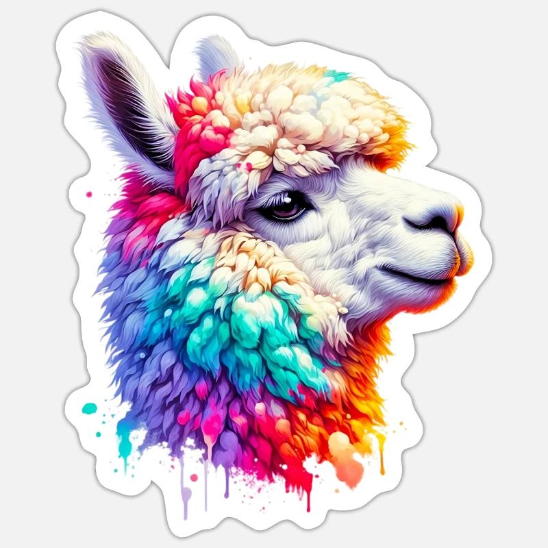 Alpaca - Sticker size S (10 x 10 cm) - white matte
