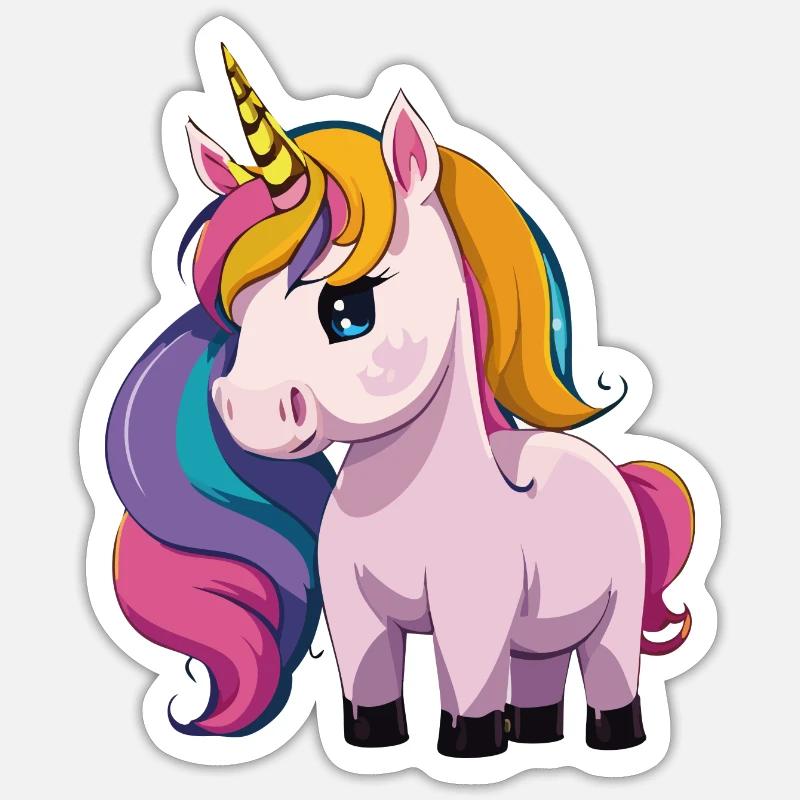 einhorn - Sticker Größe S (10 x 10 cm) - Mattweiß