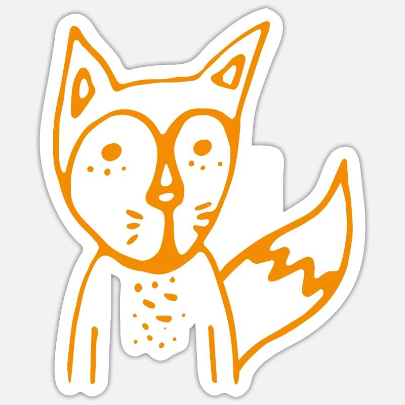 FUCHS orange - Sticker Größe S (10 x 10 cm) - Mattweiß