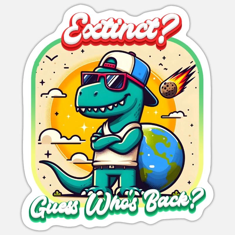 Extinct? Guess Who's Back? - Sticker Größe S (10 x 10 cm) - Mattweiß