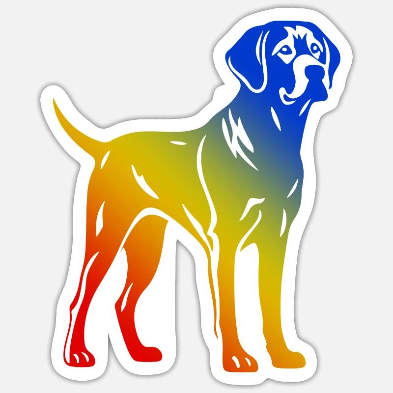 Labrador Hund Bunt - Sticker Größe S (10 x 10 cm) - Mattweiß
