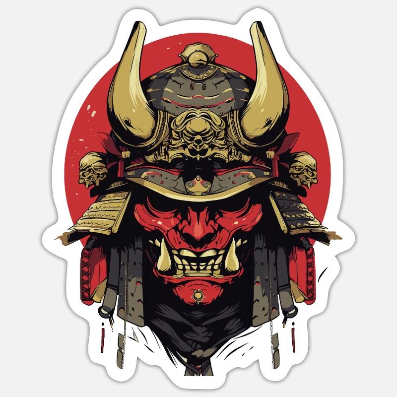 Samurai Krieger Shogun Japan Sticker Größe S (10 x 10 cm)