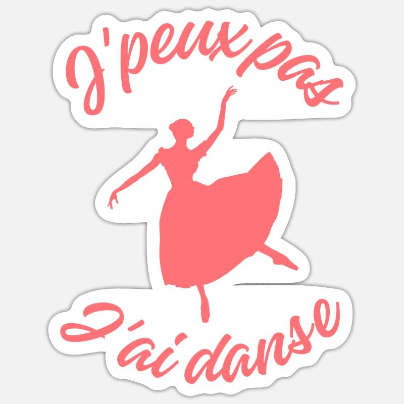 Danse ballet - Sticker taille S (10 x 10 cm) - blanc mat
