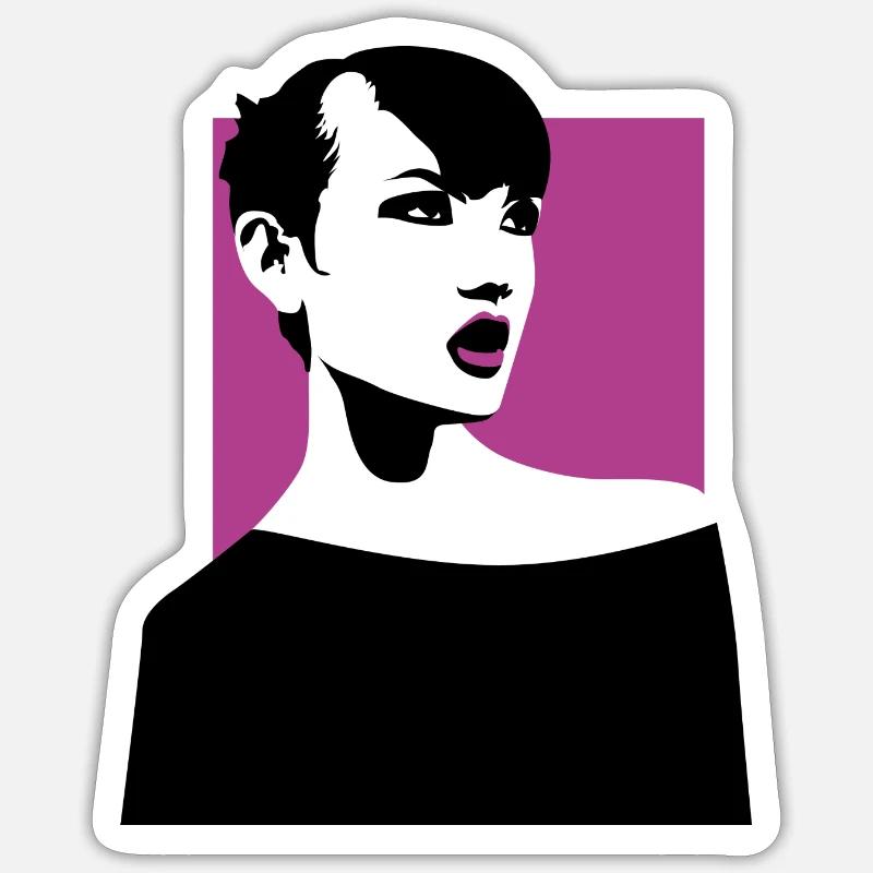fille Sticker taille S (10 x 10 cm)