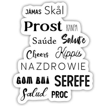 Cheers Prost Salute - Sticker Größe S (10 x 10 cm) - Mattweiß - Vorne