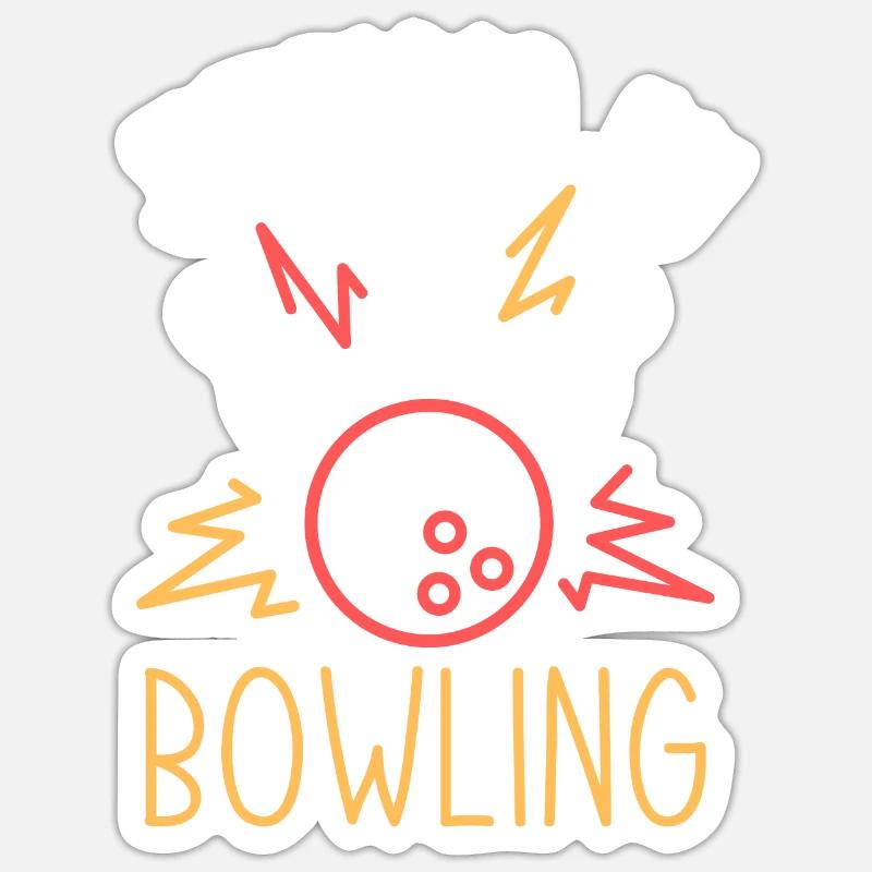 Bowling - Sticker taille S (10 x 10 cm) - blanc mat