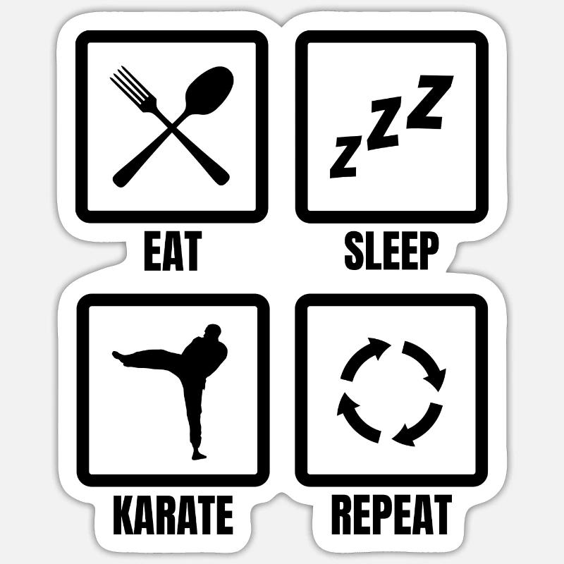 Karate Routine - Sticker Größe S (10 x 10 cm) - Mattweiß