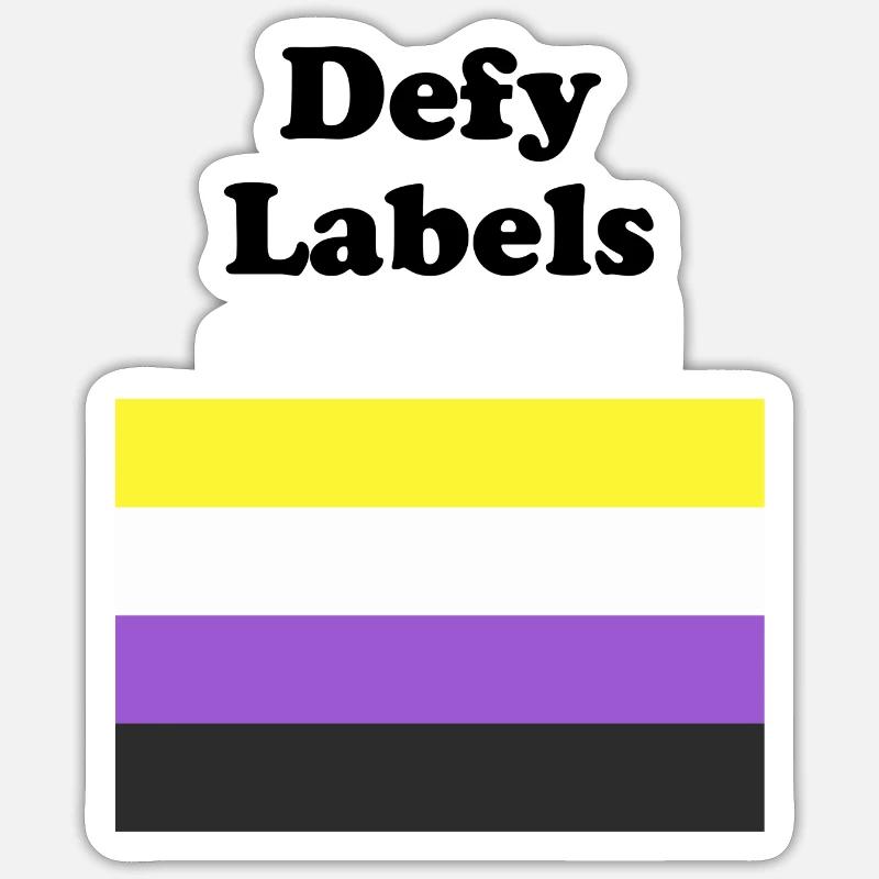 Non Binary Flag Defy Labels Sticker size S (10 x 10 cm)