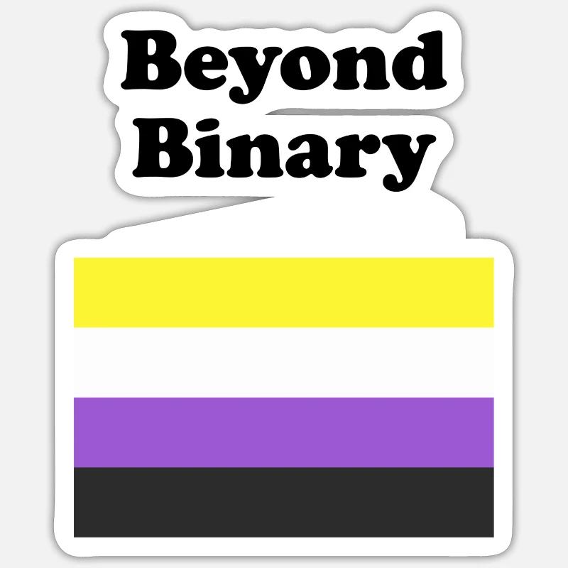 Non Binary Flag Beyond Binary Sticker size S (10 x 10 cm)
