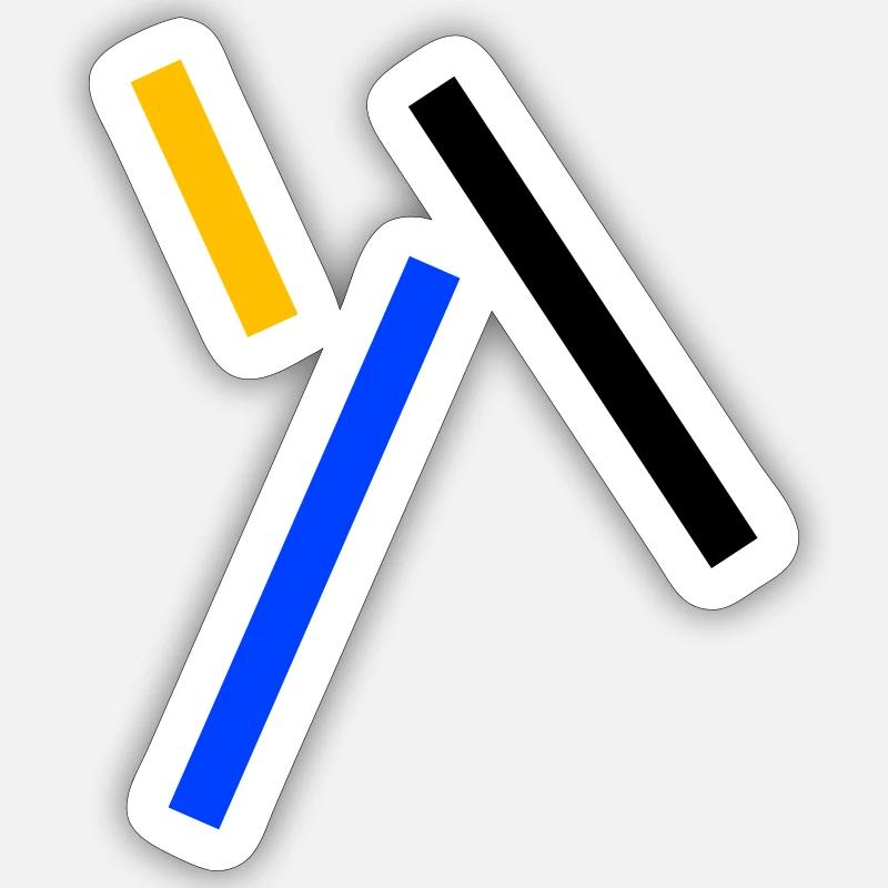 Drapeau minimal - Abstrait et moderne - VECTOR Sticker taille S (10 x 10 cm)