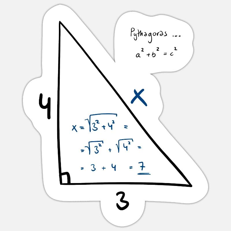Pythagoras Sticker Größe S (10 x 10 cm)