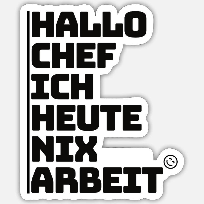 Hallo Chef - Sticker Größe S (10 x 10 cm) - Mattweiß