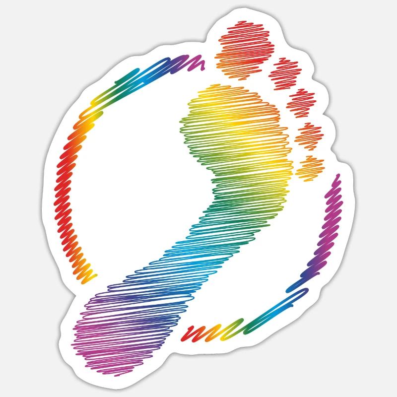 empreinte arc-en-ciel empreinte arc-en-ciel - Sticker taille S (10 x 10 cm) - blanc mat