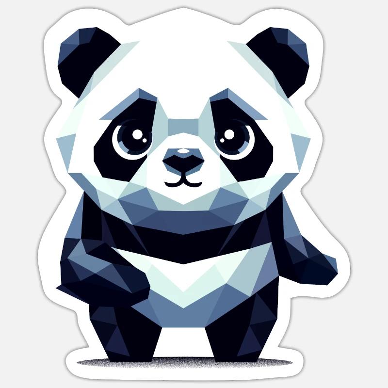 Polygon Panda - Sticker size S (10 x 10 cm) - white matte