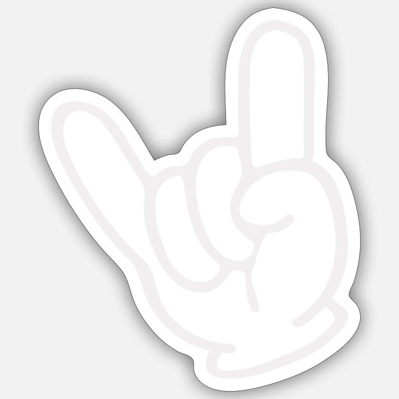 Main de roche - Sticker taille S (10 x 10 cm) - blanc mat