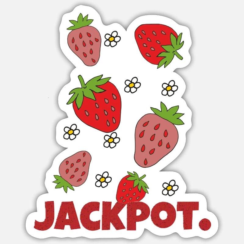 erdbeeren jackpot Sticker Größe S (10 x 10 cm)