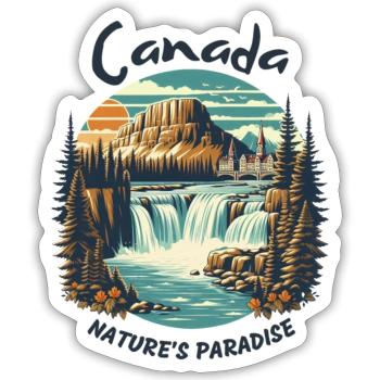 Kanadas Landschaft - Sticker Größe S (10 x 10 cm) - Mattweiß - Vorne